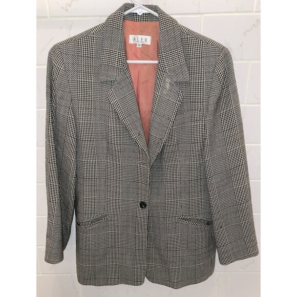Alex New York Vintage Y2K Wool Blend Blazer Women’s Size 10 Gray Tweed - Picture 1 of 8